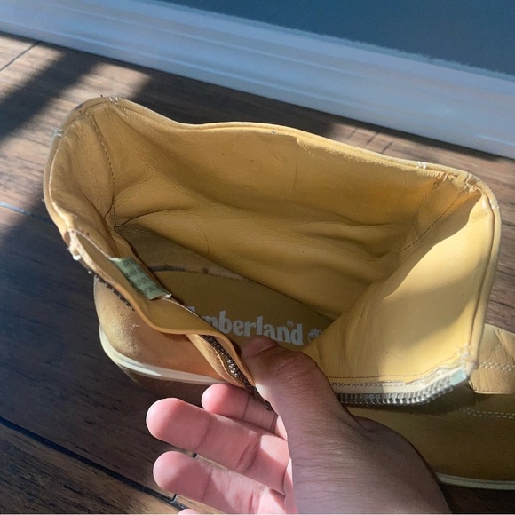 Y2K timberland boots ankle boots wedge boots heel leather boots zipper boots - Picture 10 of 16